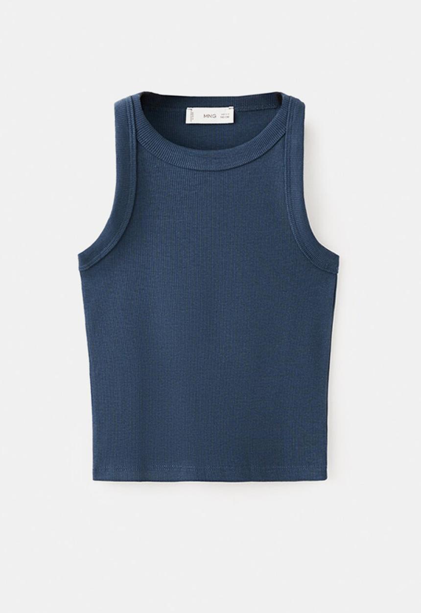 MANGO - T-Shirt RIB - Navy