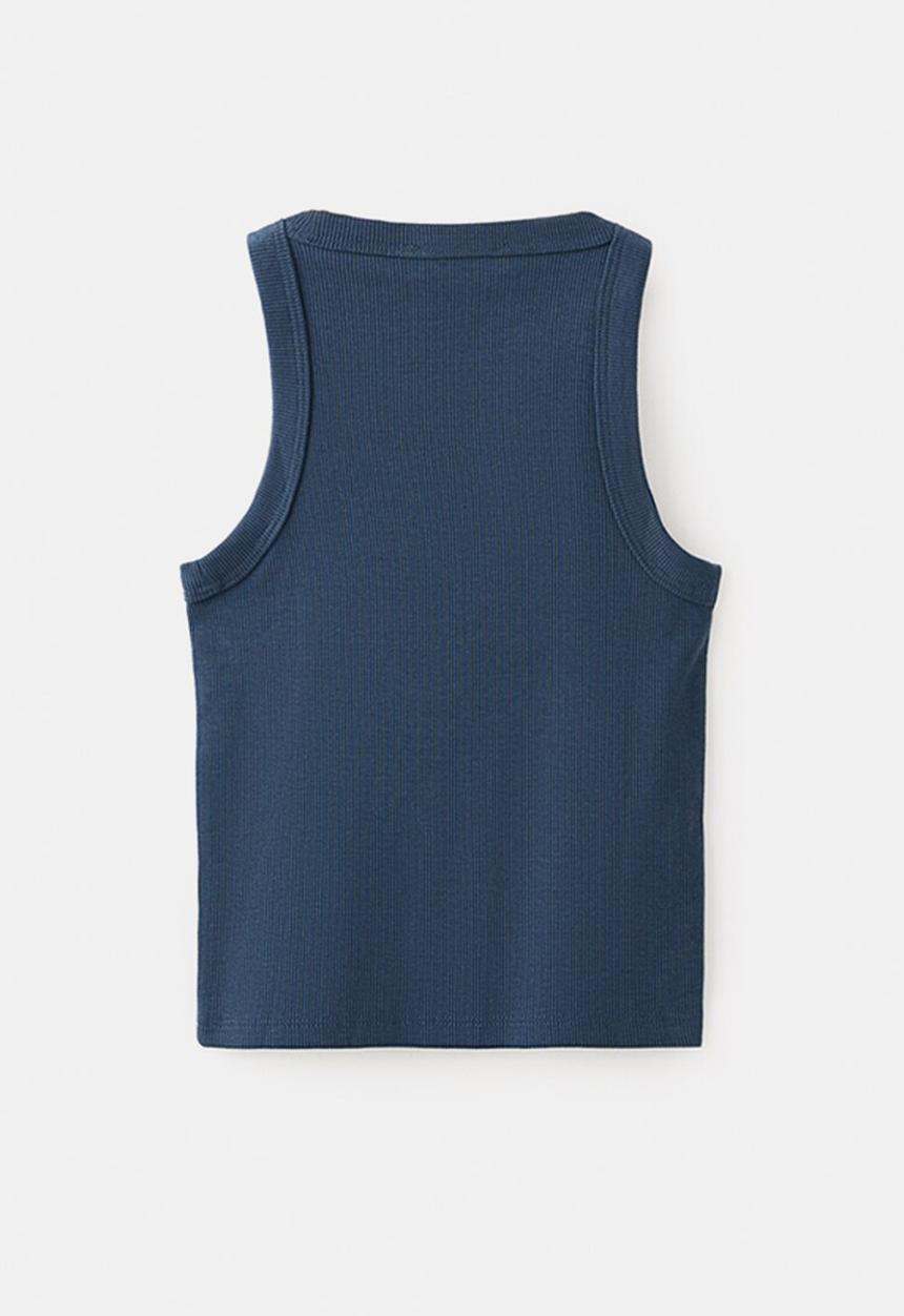 MANGO - T-Shirt RIB - Navy