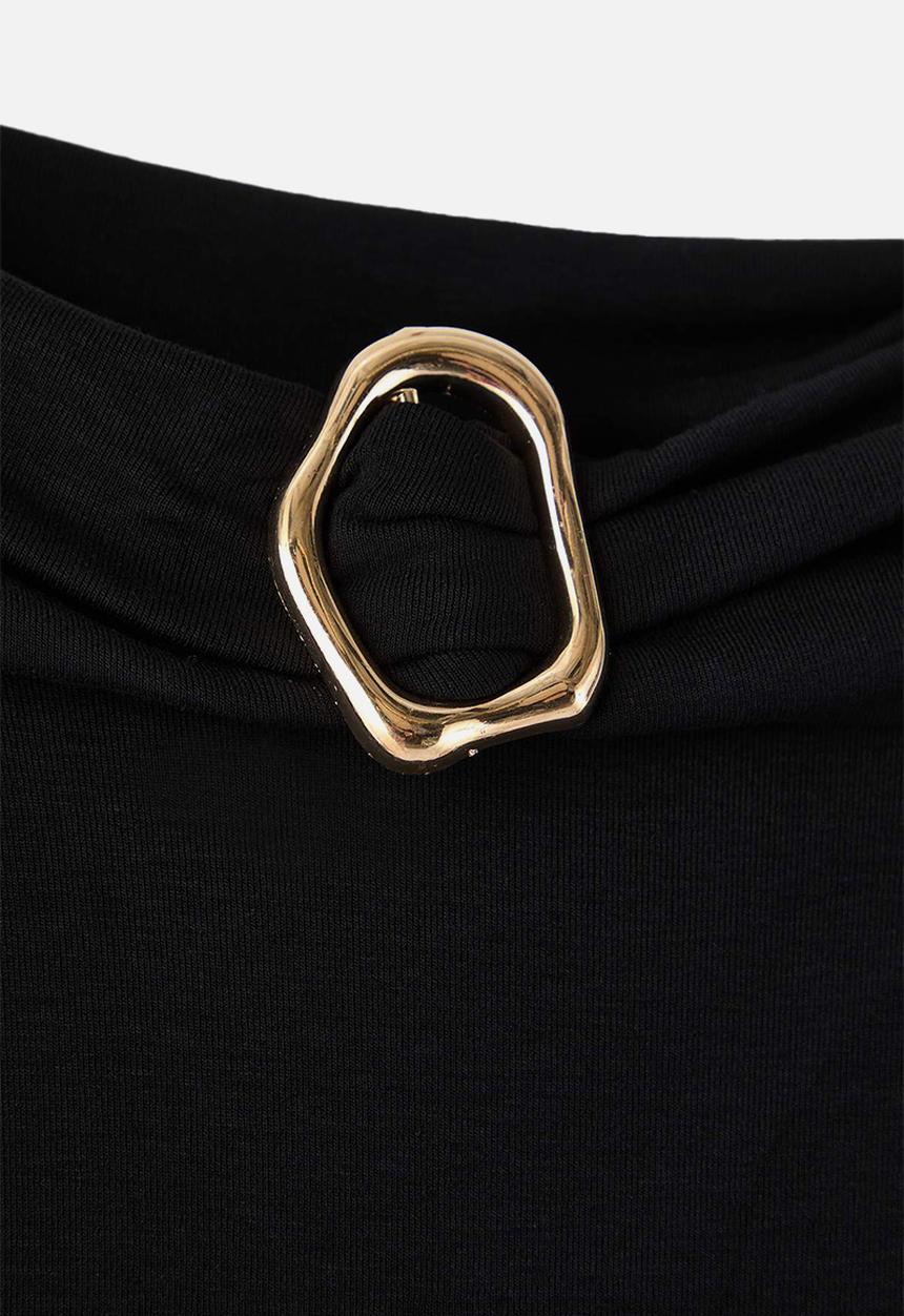 Trendyol - Plus Viscose Soft Fabric Bodycon Carmen Collar Knitted Blouse - Black