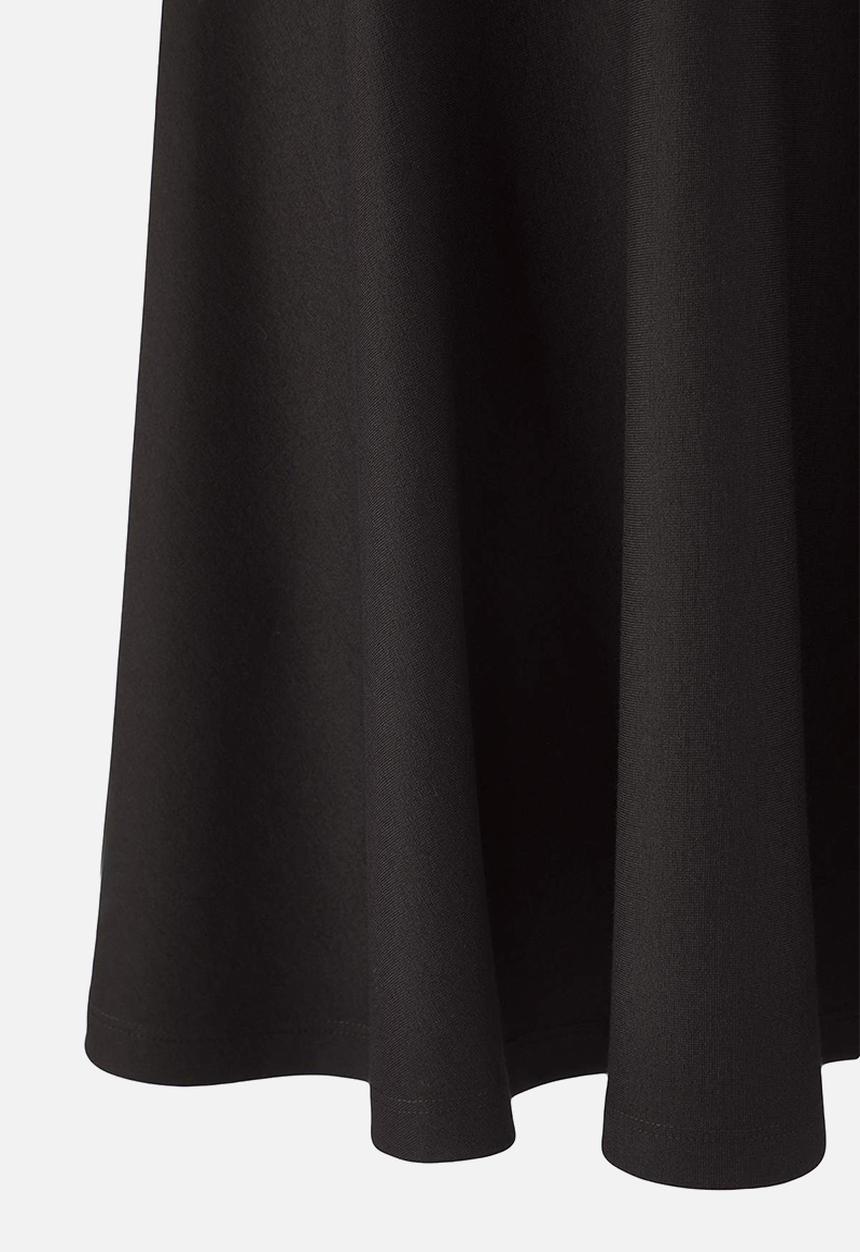 Trendyol - Plus Square Collar Skater Mini Knitted Dress - Black