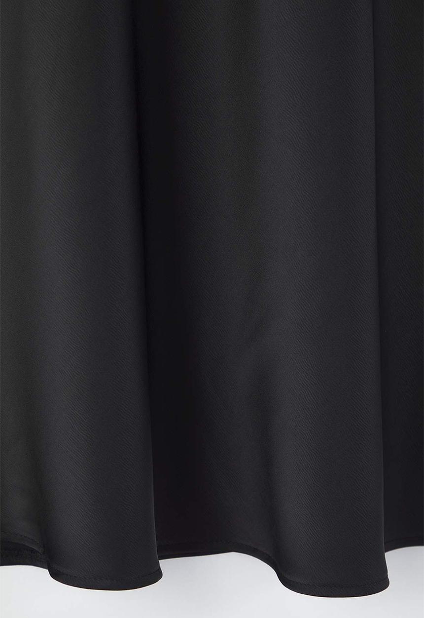 Trendyol - Plus Midi Length Satin Woven Skirt - Black