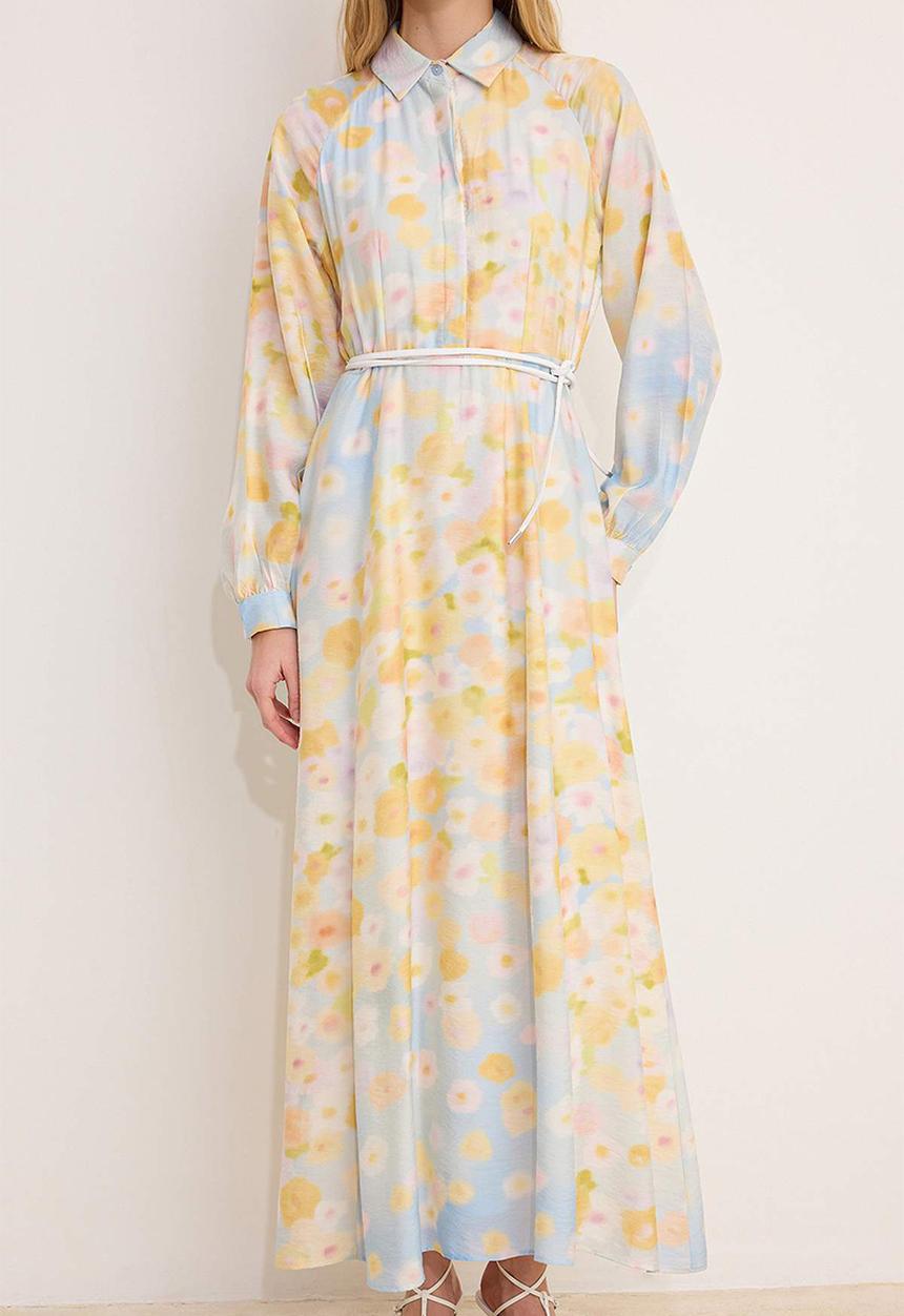 Trendyol - Lined Floral Woven Lilyum Dress - Multi