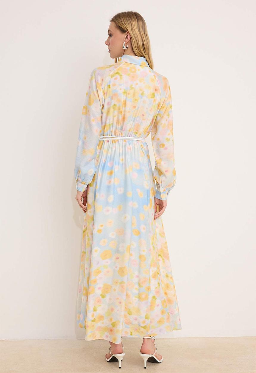 Trendyol - Lined Floral Woven Lilyum Dress - Multi