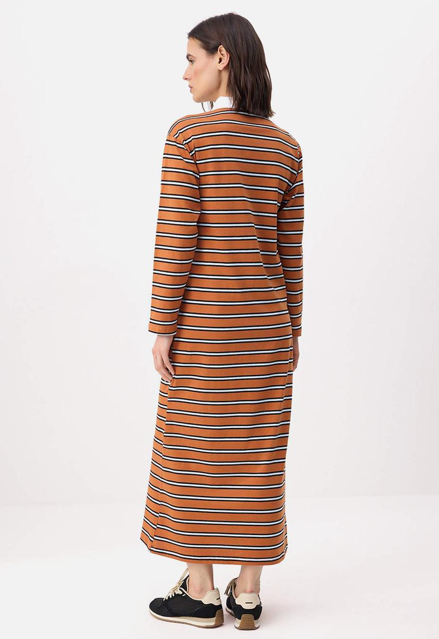 Trendyol - Striped Knitted Jersey Dress - Multi-Colored