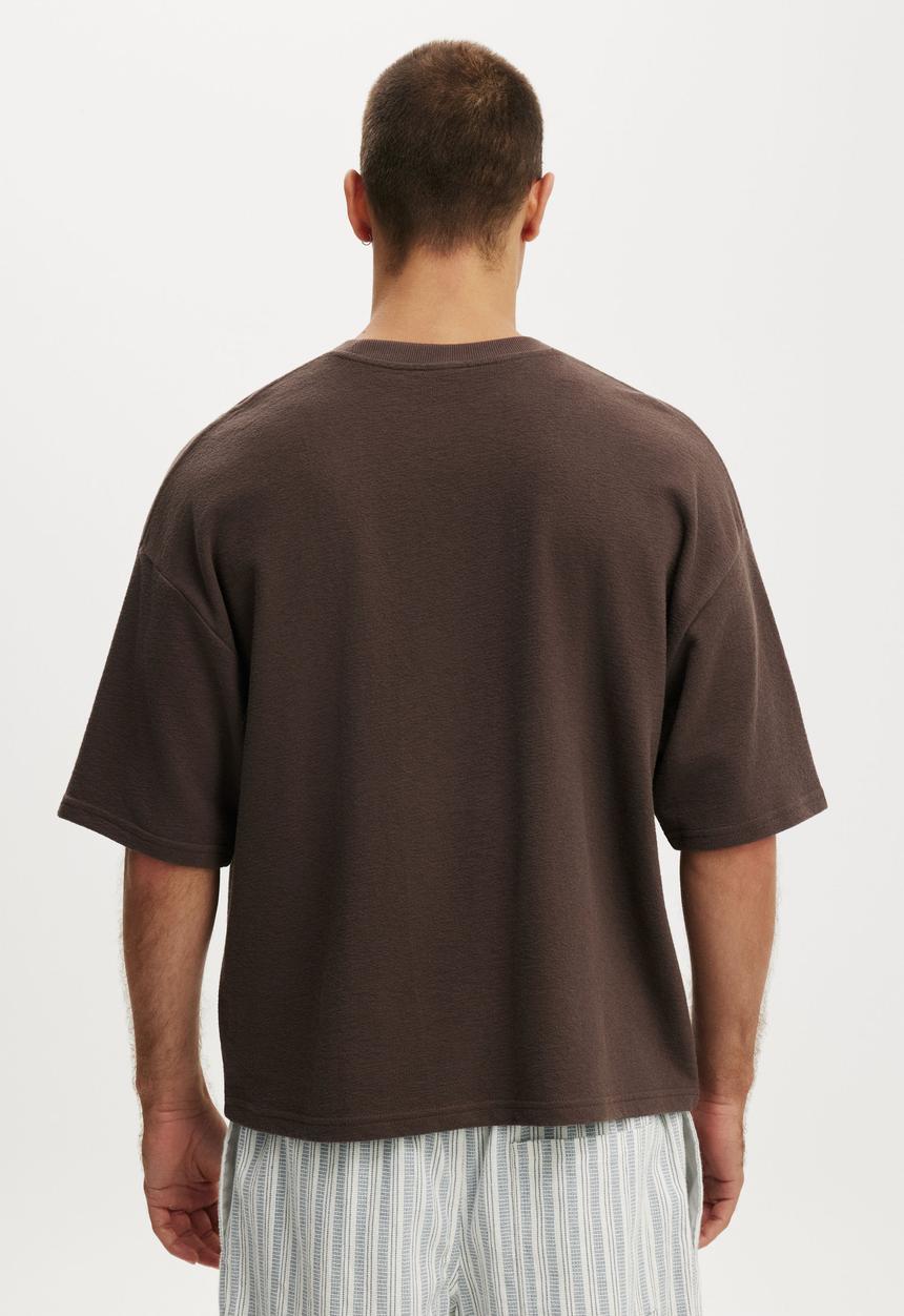 Cotton On - Cropped fit T-shirt - washed chocolate terry