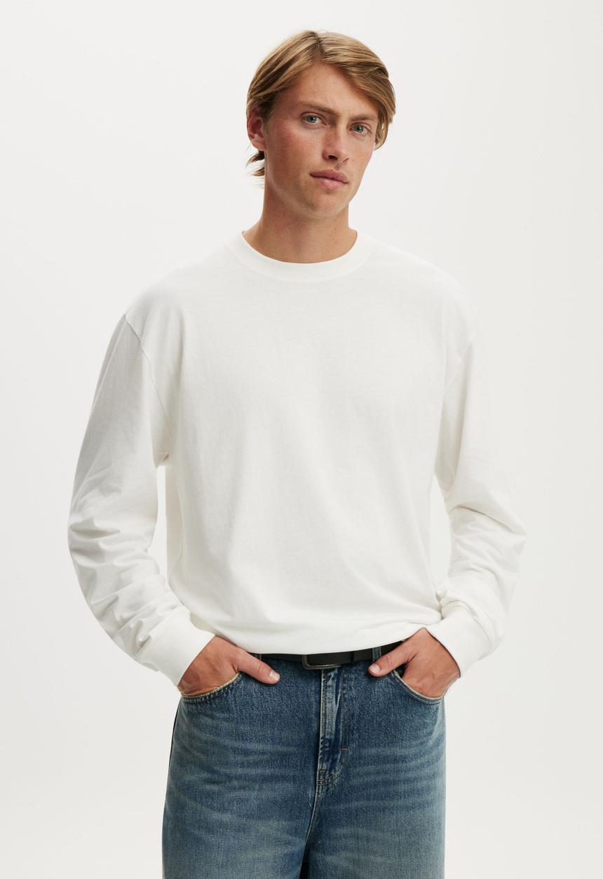 Cotton On - Everyday long sleeve T-shirt - vintage white