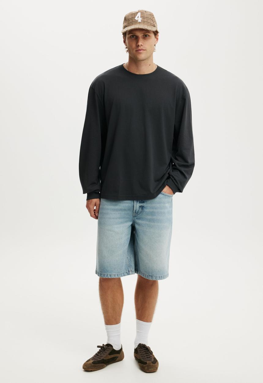 Cotton On - Everyday long sleeve T-shirt - washed black