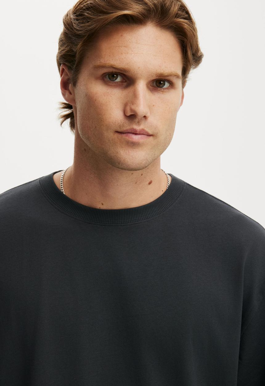 Cotton On - Everyday long sleeve T-shirt - washed black