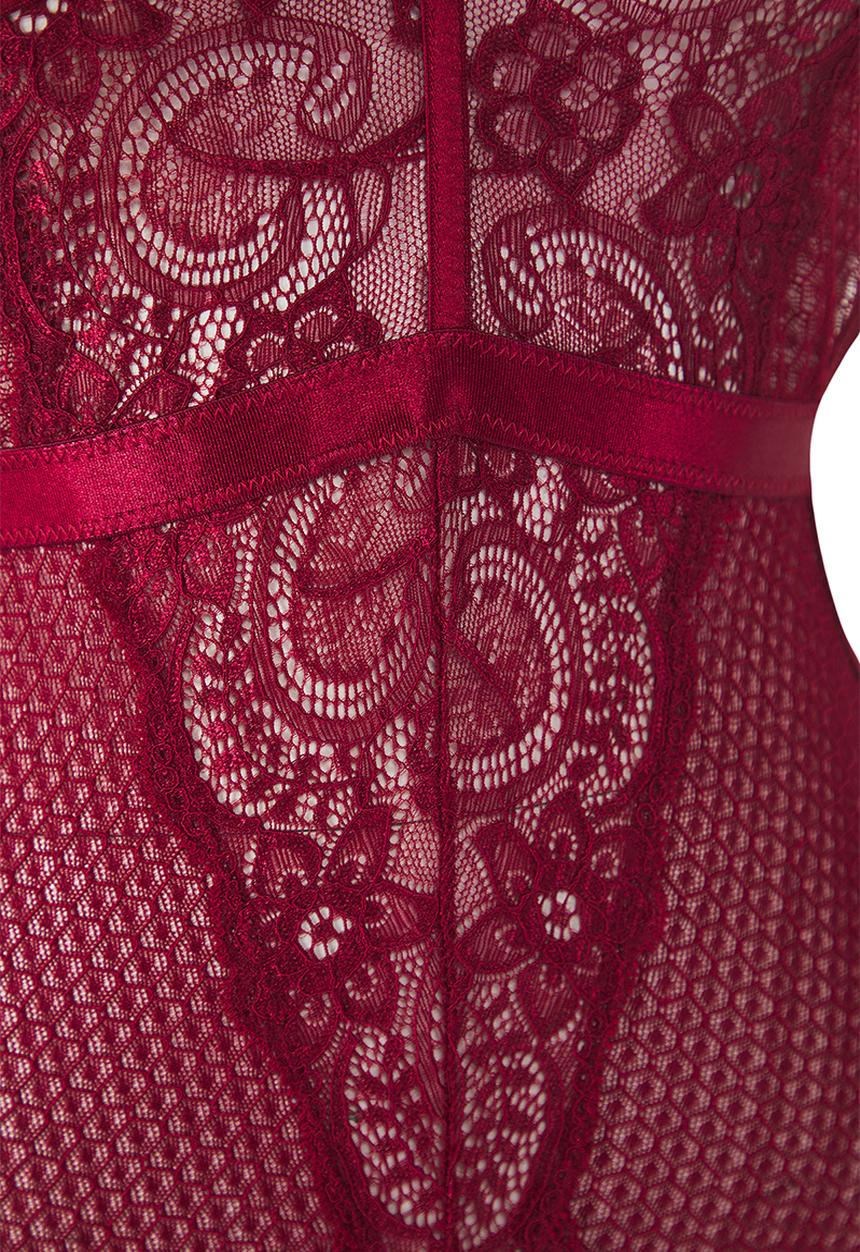 Trendyol - Lace openwork body - dark cherry