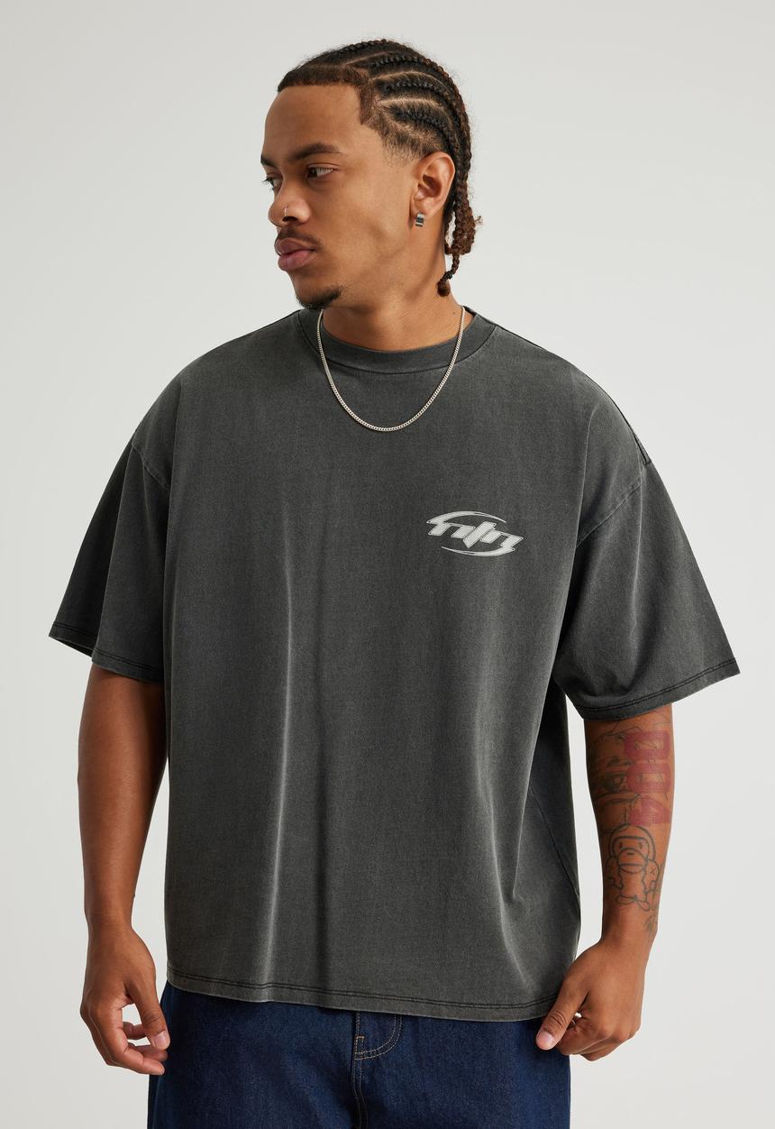 Factorie - Notion vintage graphic T-shirt ntn - washed black/blank state