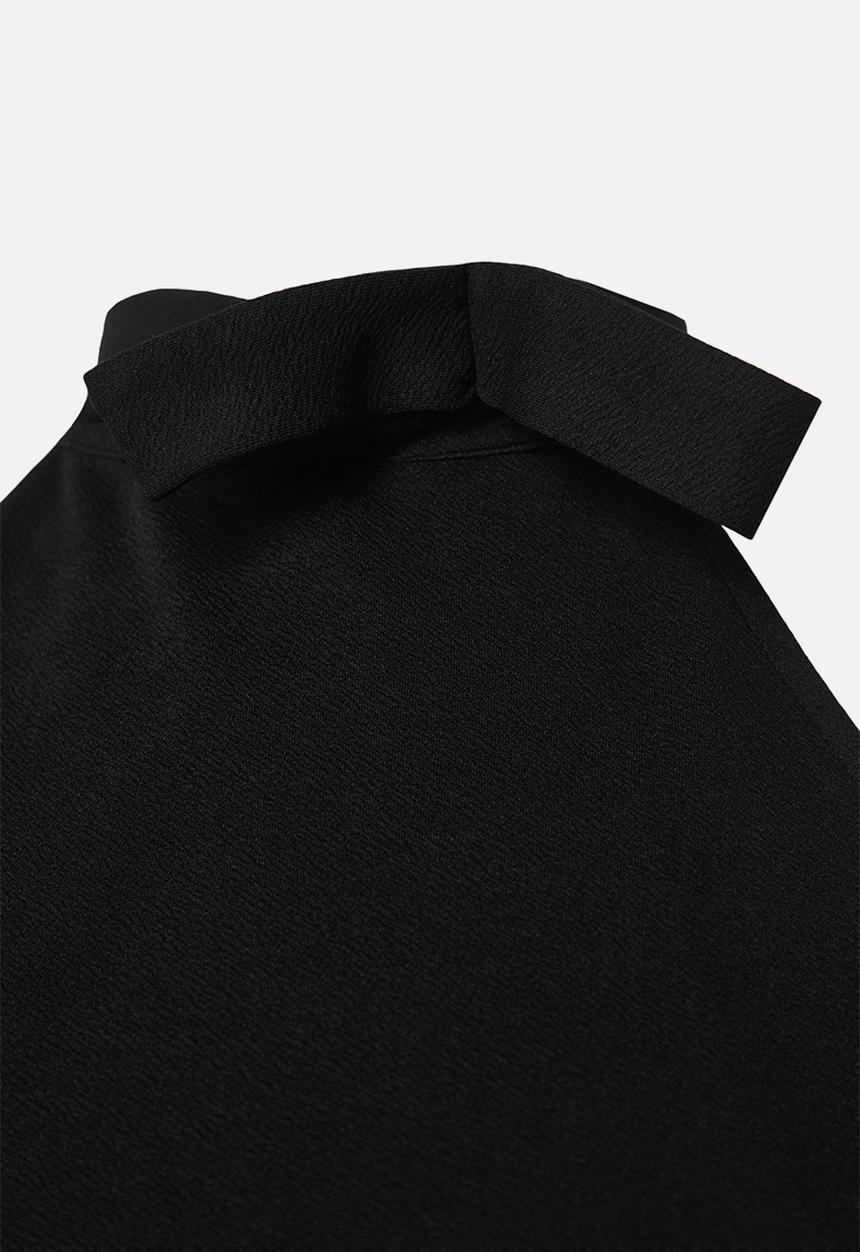 Trendyol - Plus Halter Neck Lacing Detail Knitted Blouse - Black