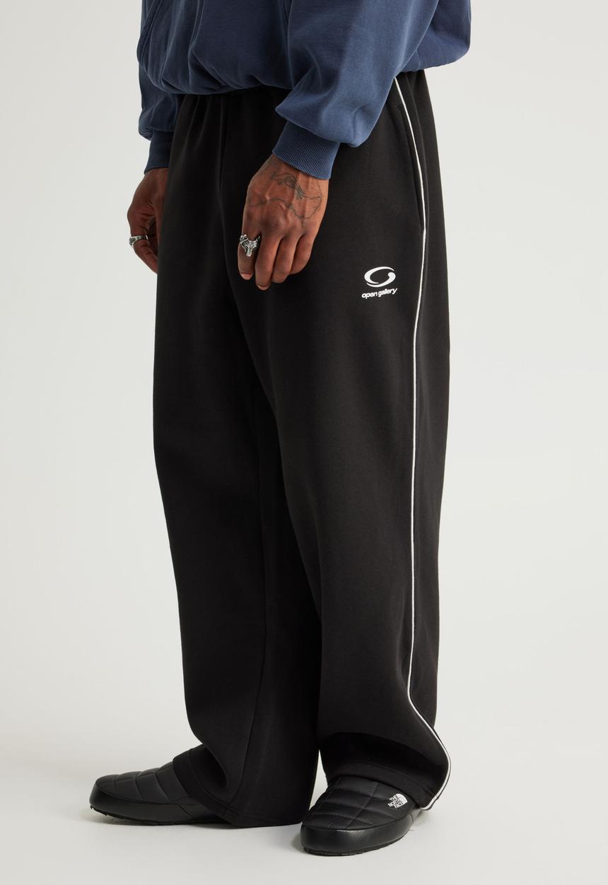 Factorie - Baggy trackpant og - black/white piping
