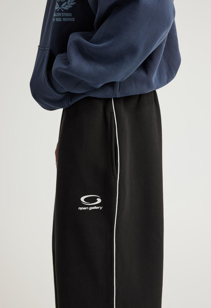 Factorie - Baggy trackpant og - black/white piping