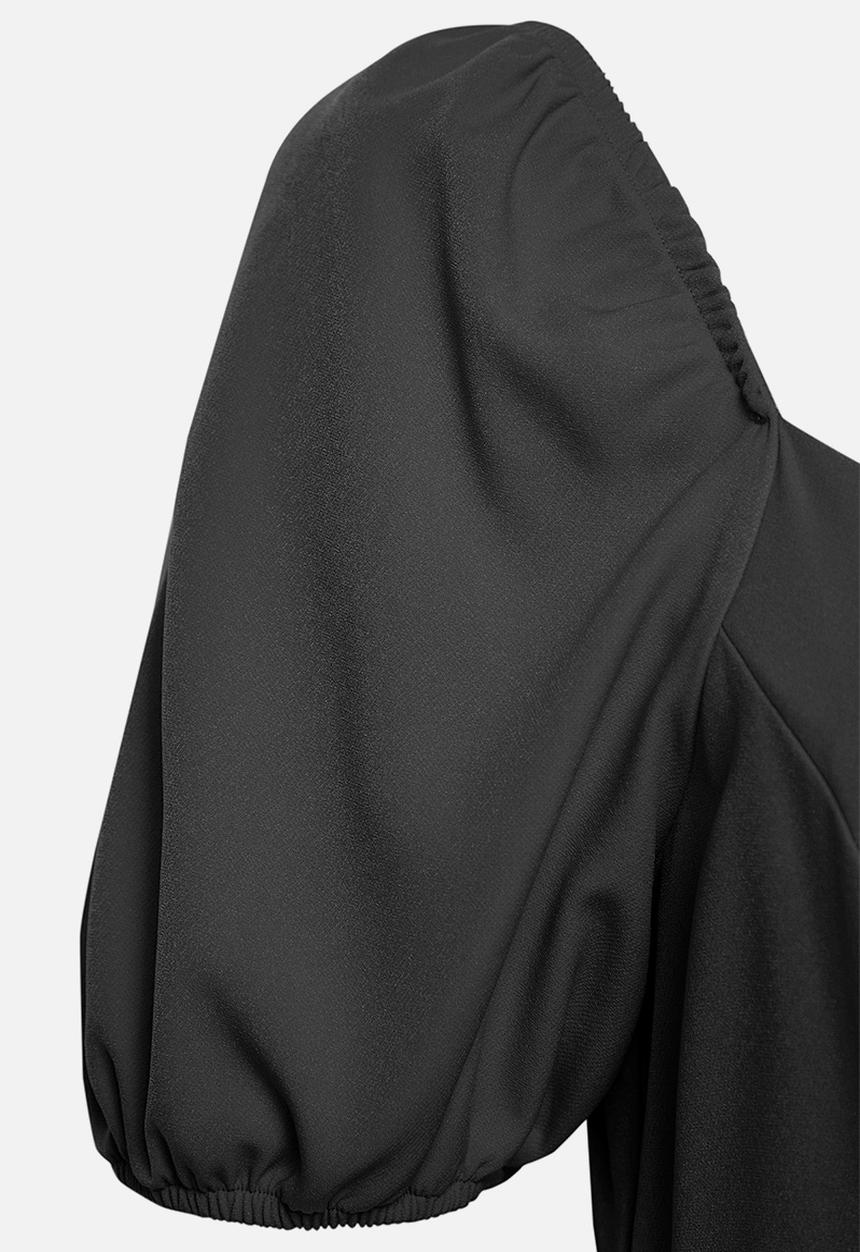 Trendyol - Plus Square Neck with Shorts Balloon Sleeves Woven Dress - Black