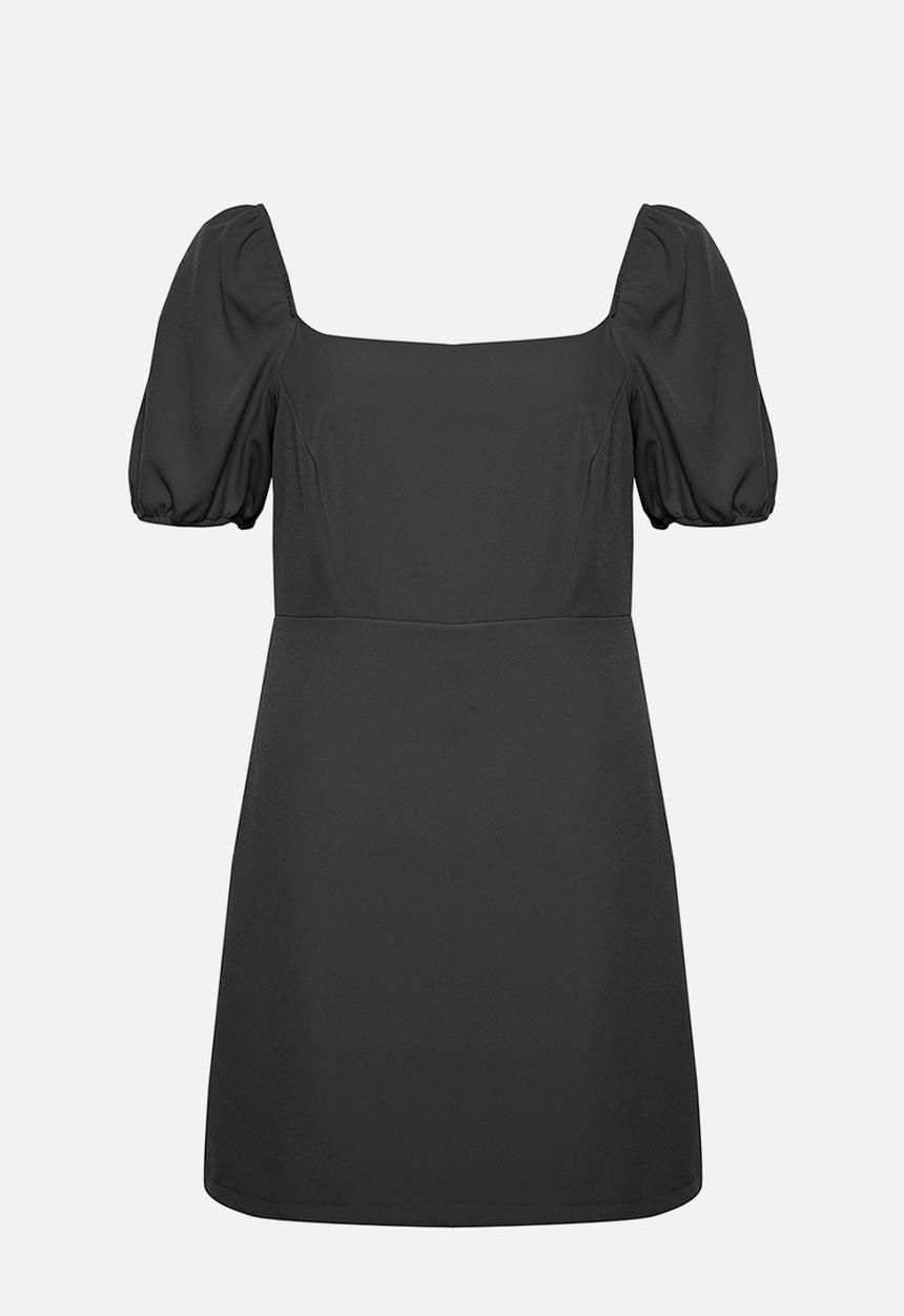 Trendyol - Plus Square Neck with Shorts Balloon Sleeves Woven Dress - Black