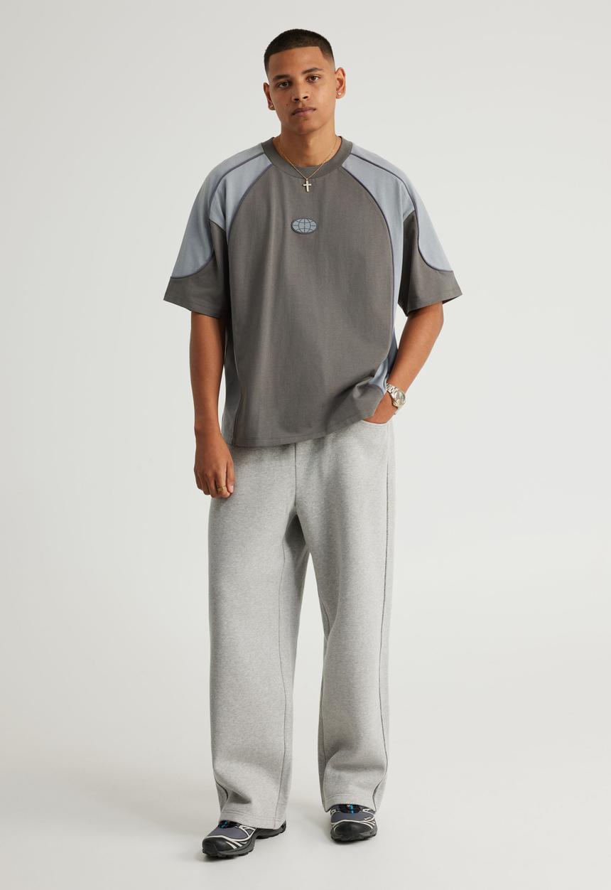 Factorie - Half half boxy T-shirt hh - iron/concrete fluid