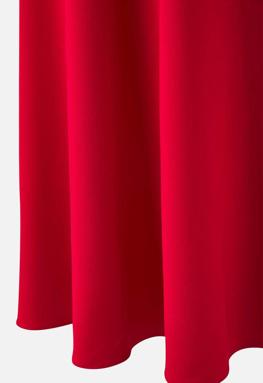 Trendyol - Plus A-Line Suspender Tie Detail Midi Woven Graduation Dress - Red