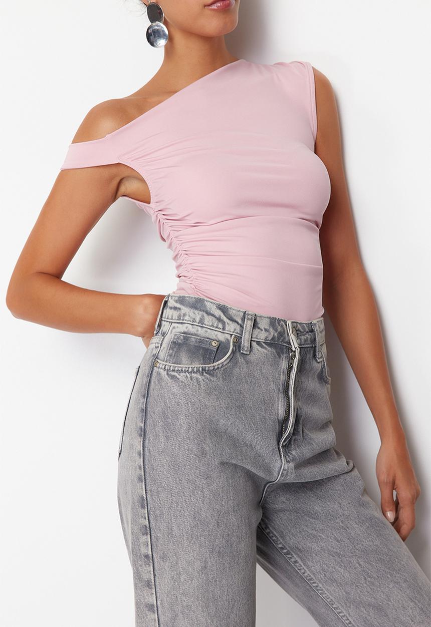 Trendyol - Sleeve Detailed Blouse - Pink