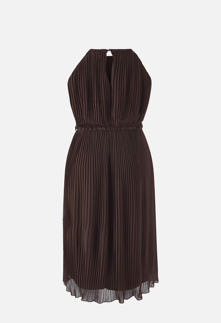 Trendyol - Plus Bodycon Maxi Length Chiffon Woven Dress - Brown
