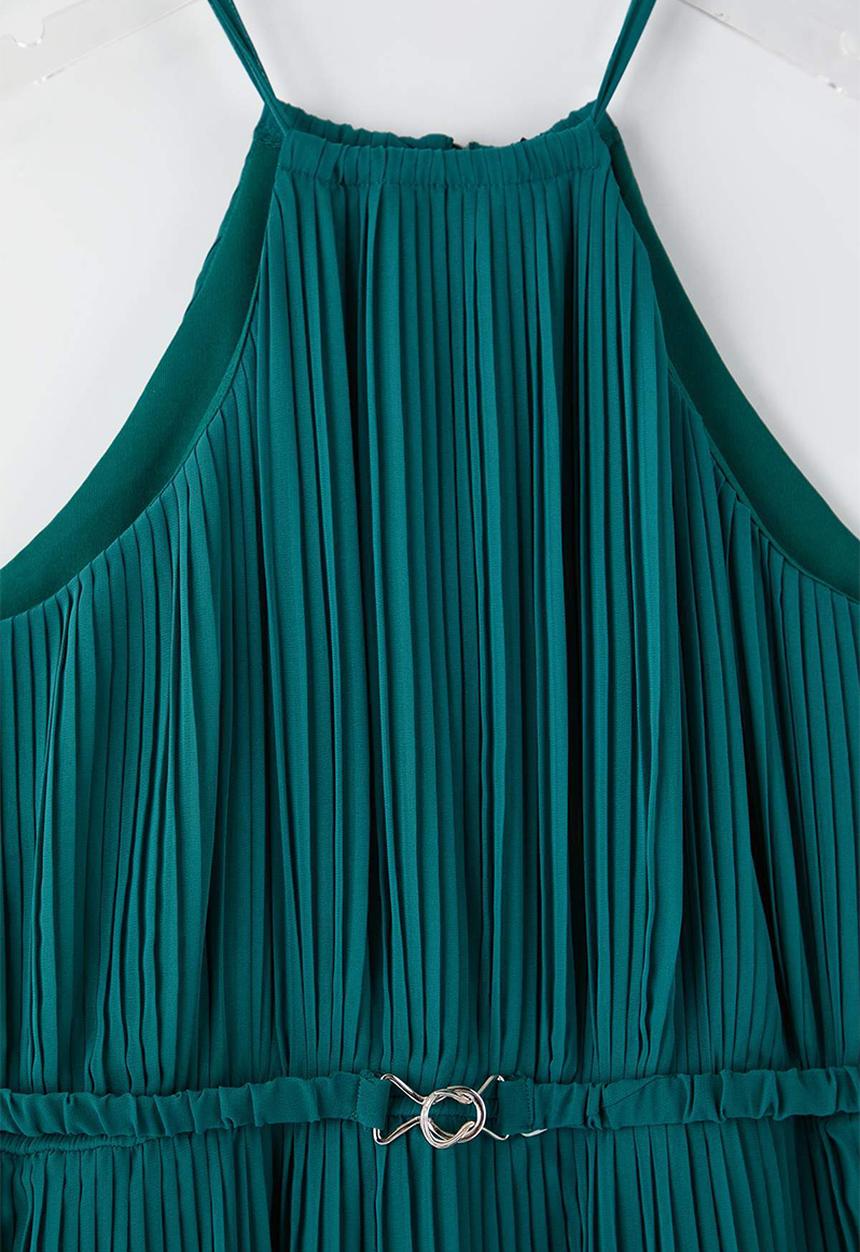 Trendyol - Plus Bodycon Maxi Length Chiffon Woven Dress - Petrol