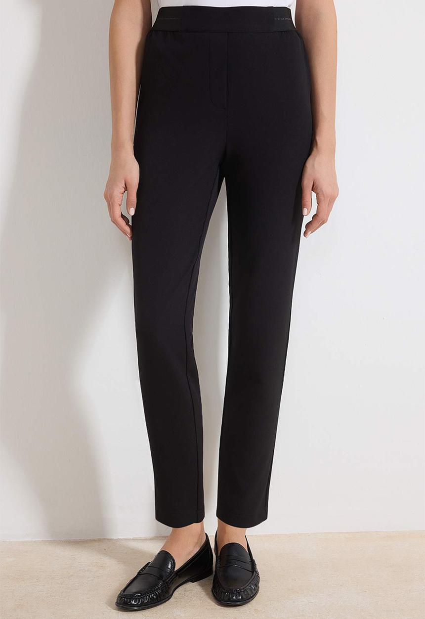 Trendyol - Elastic Waist Cigarette Pants - Black