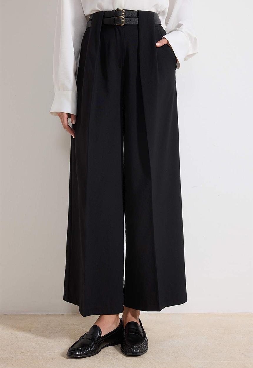 Trendyol - Culotte Wide Leg Pants - Black