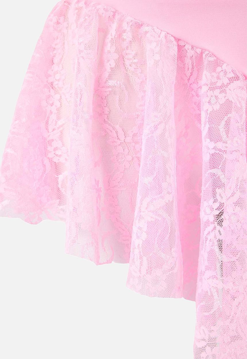 Trendyol - Lace buttoned strapless panty babydoll - pink