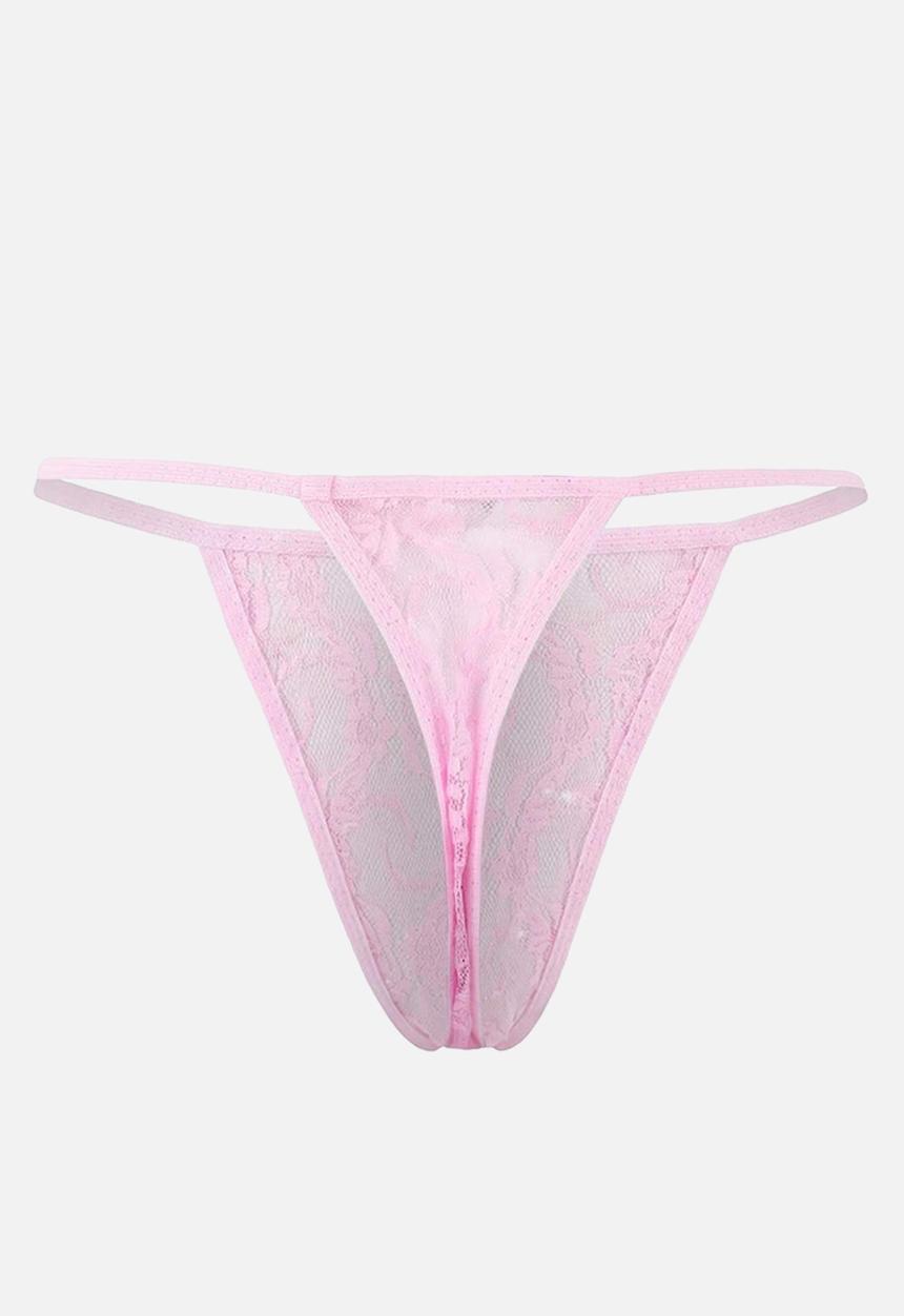 Trendyol - Lace buttoned strapless panty babydoll - pink