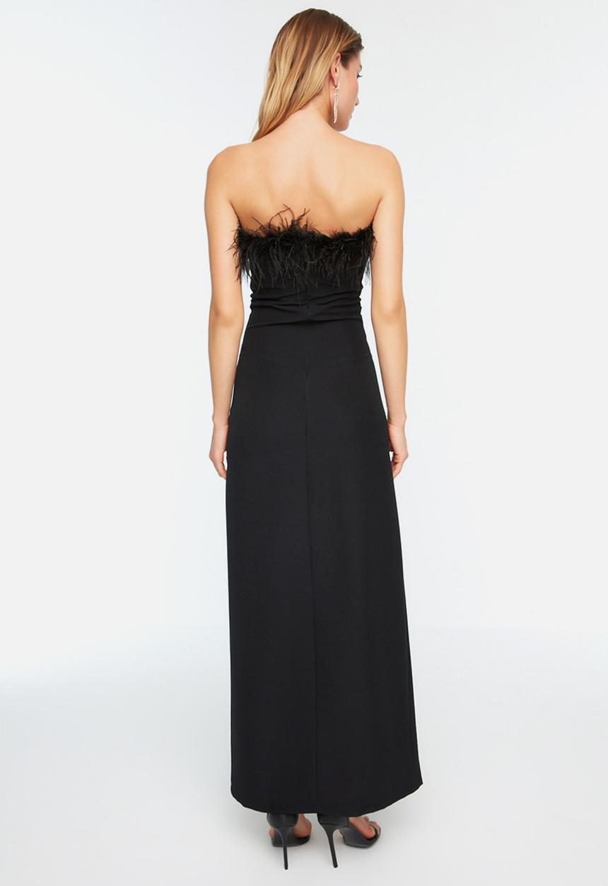 Trendyol - Bodycon Lined  Woven Long  Dress - Black