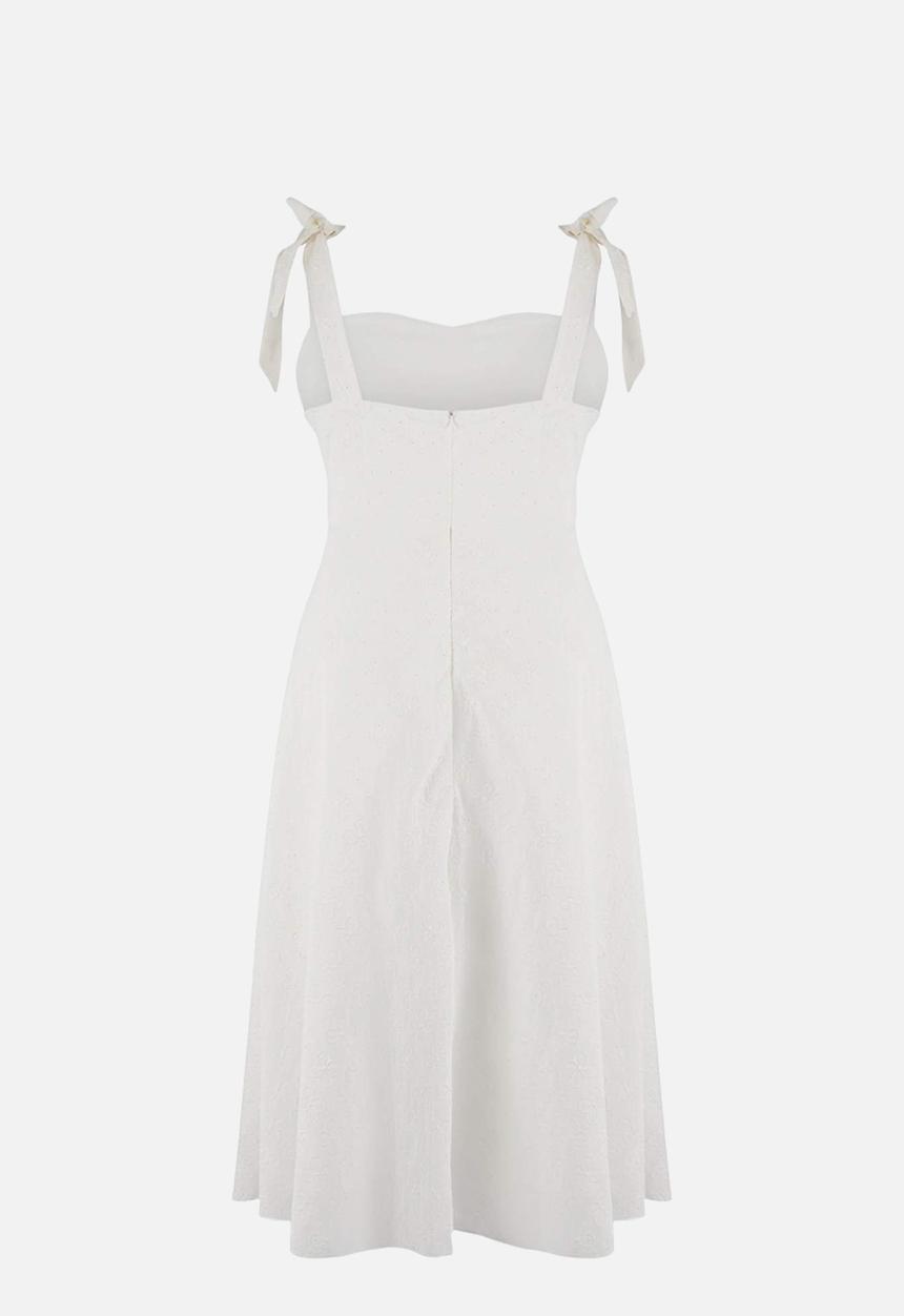 Trendyol - Plus Embroidery Woven Dress - White