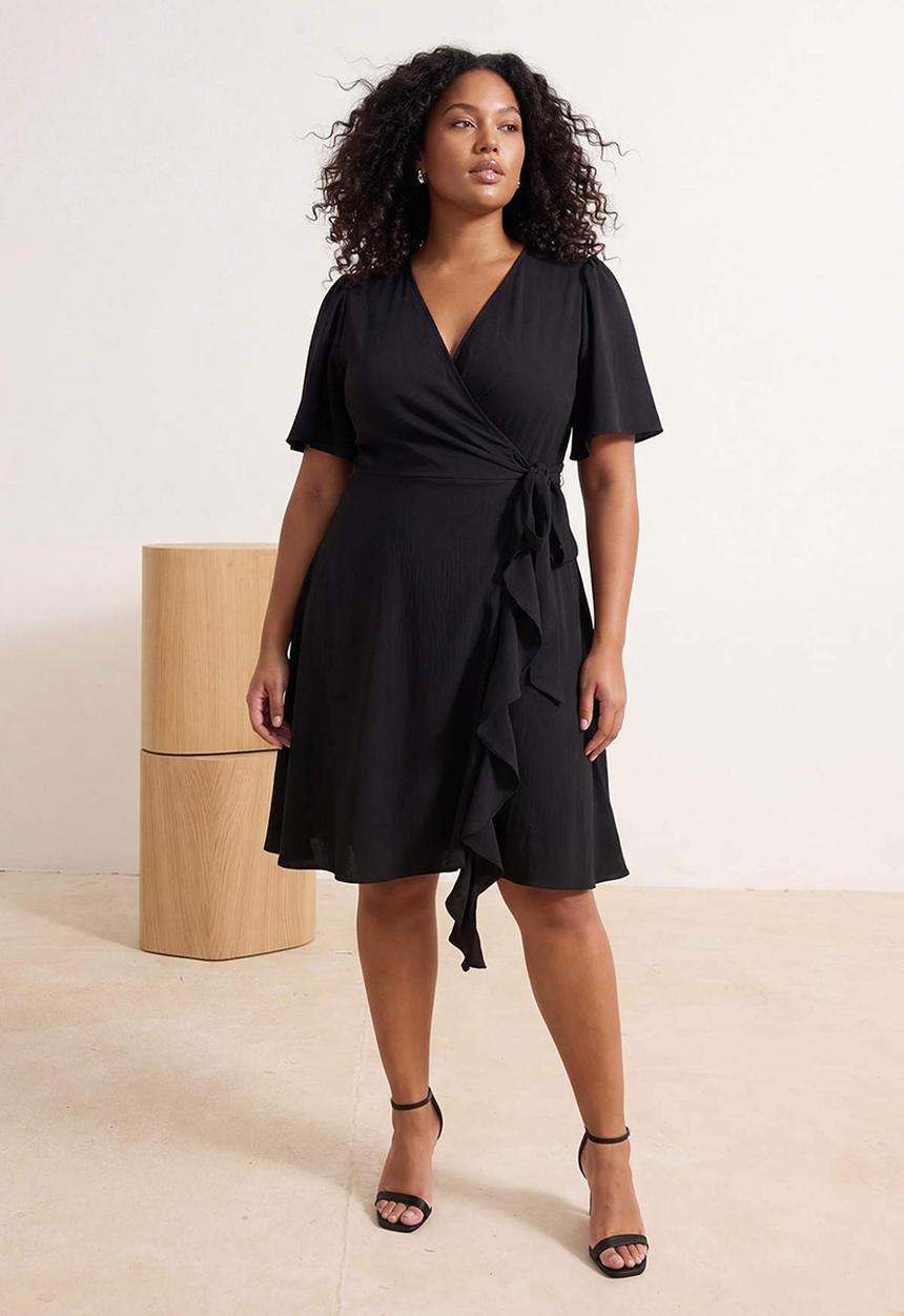 Trendyol - Plus Aerobin Woven Dress - Black