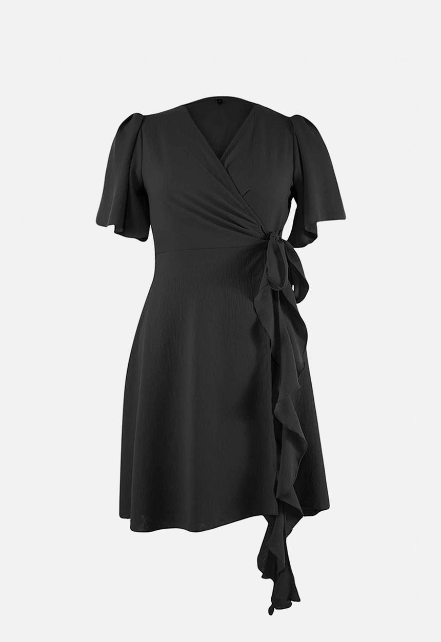 Trendyol - Plus Aerobin Woven Dress - Black