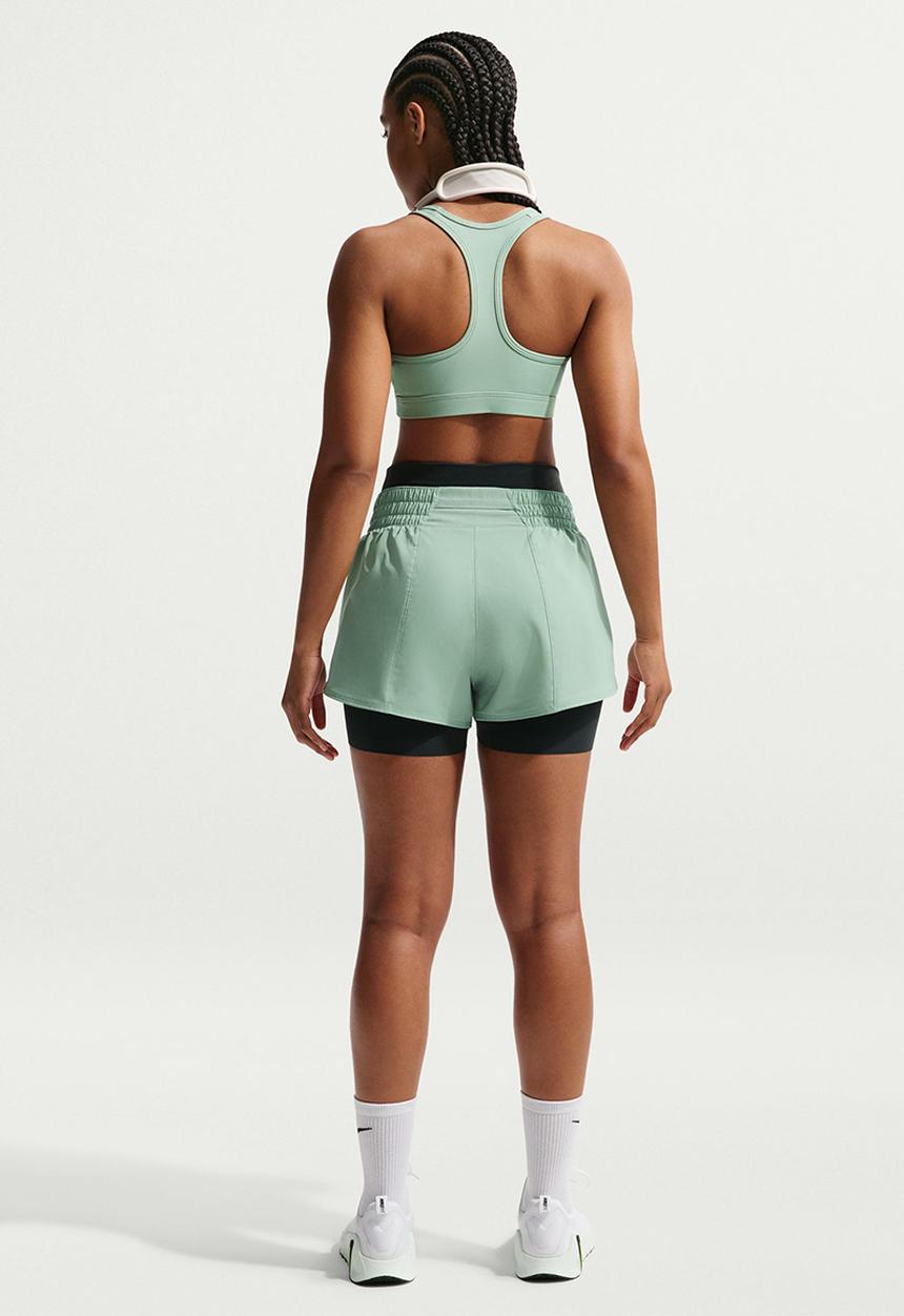 Nike - W Nk One Df Mr 3In Br Short - Steam/White