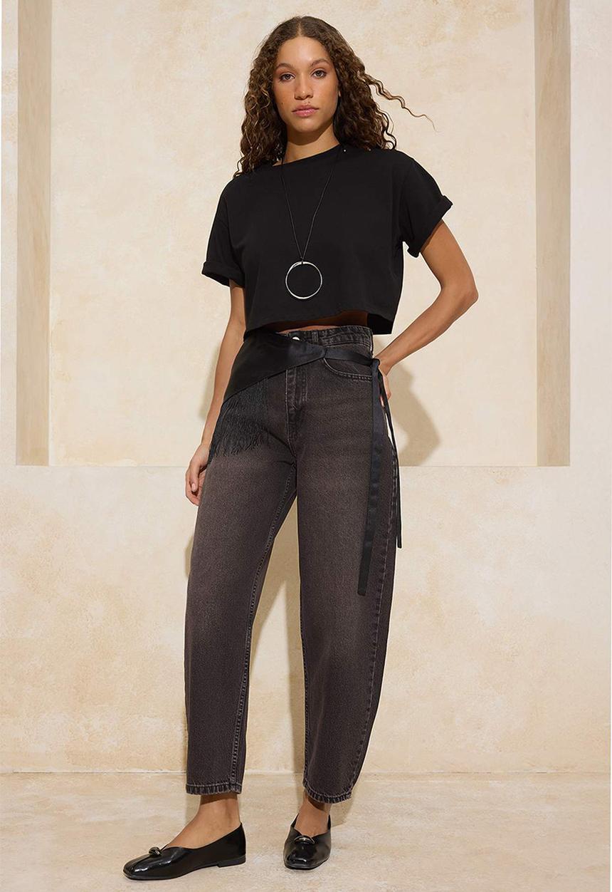 Trendyol - High Waist Vintage Baggy Jeans - Brown