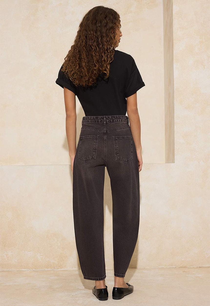 Trendyol - High Waist Vintage Baggy Jeans - Brown