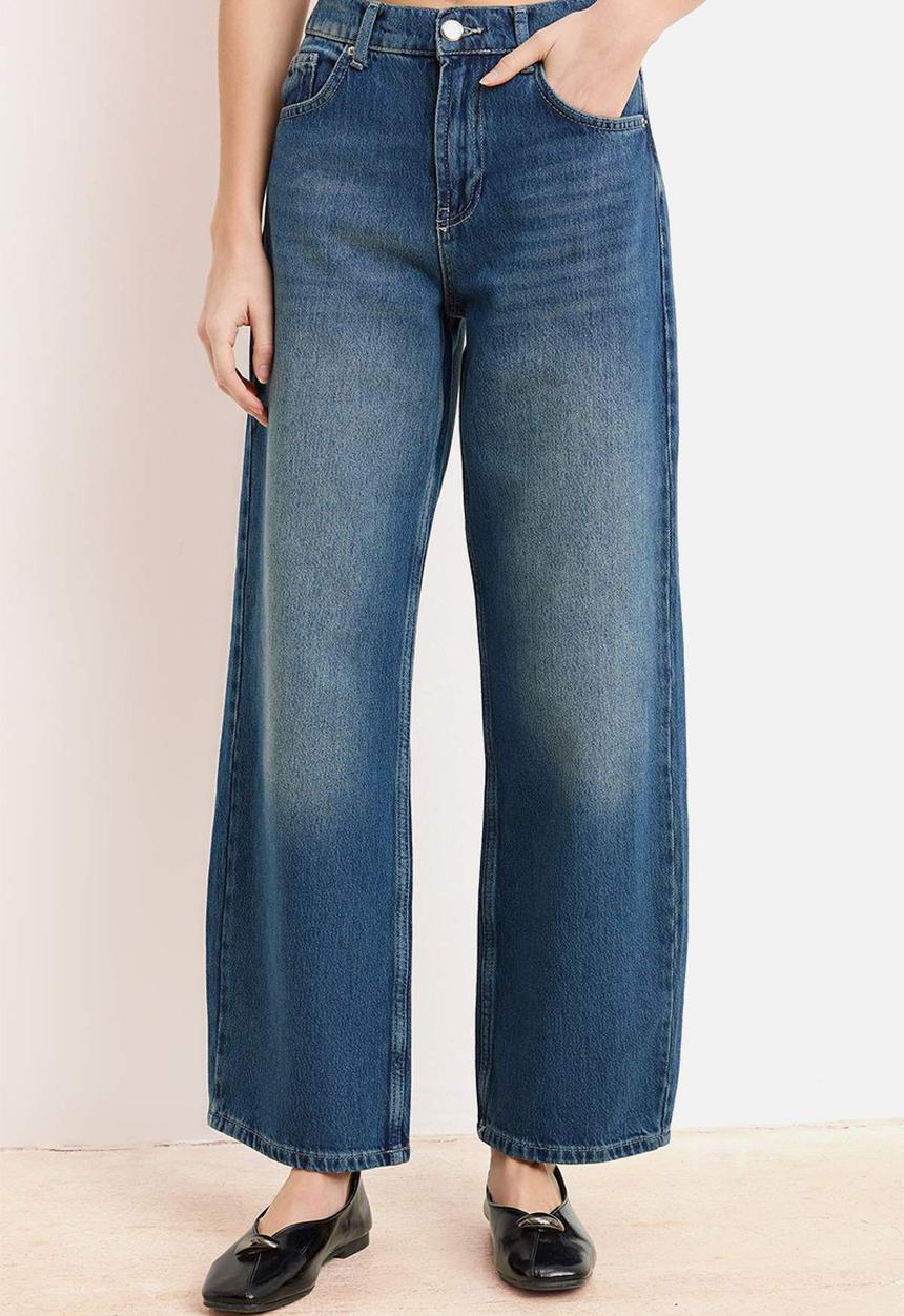 Trendyol - Premium Tencel Blend Baggy Jeans - Blue