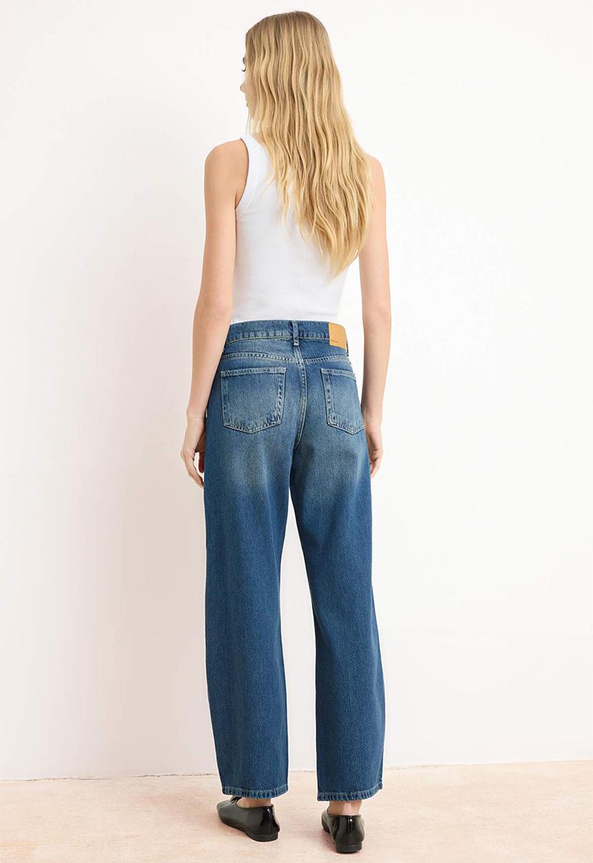 Trendyol - Premium Tencel Blend Baggy Jeans - Blue