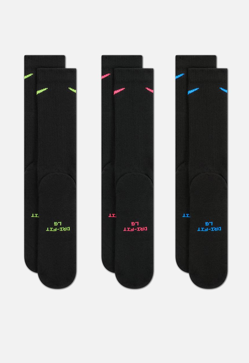 Nike - Everyday Elevated Crew Socks (3 Pairs) - Black/Ass