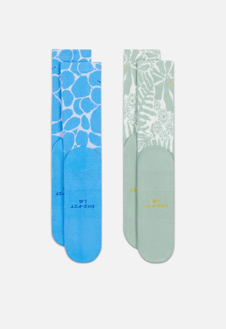 Nike -  NSW Everyday Elevated Crew Socks (2 Pairs) - Blue & Green