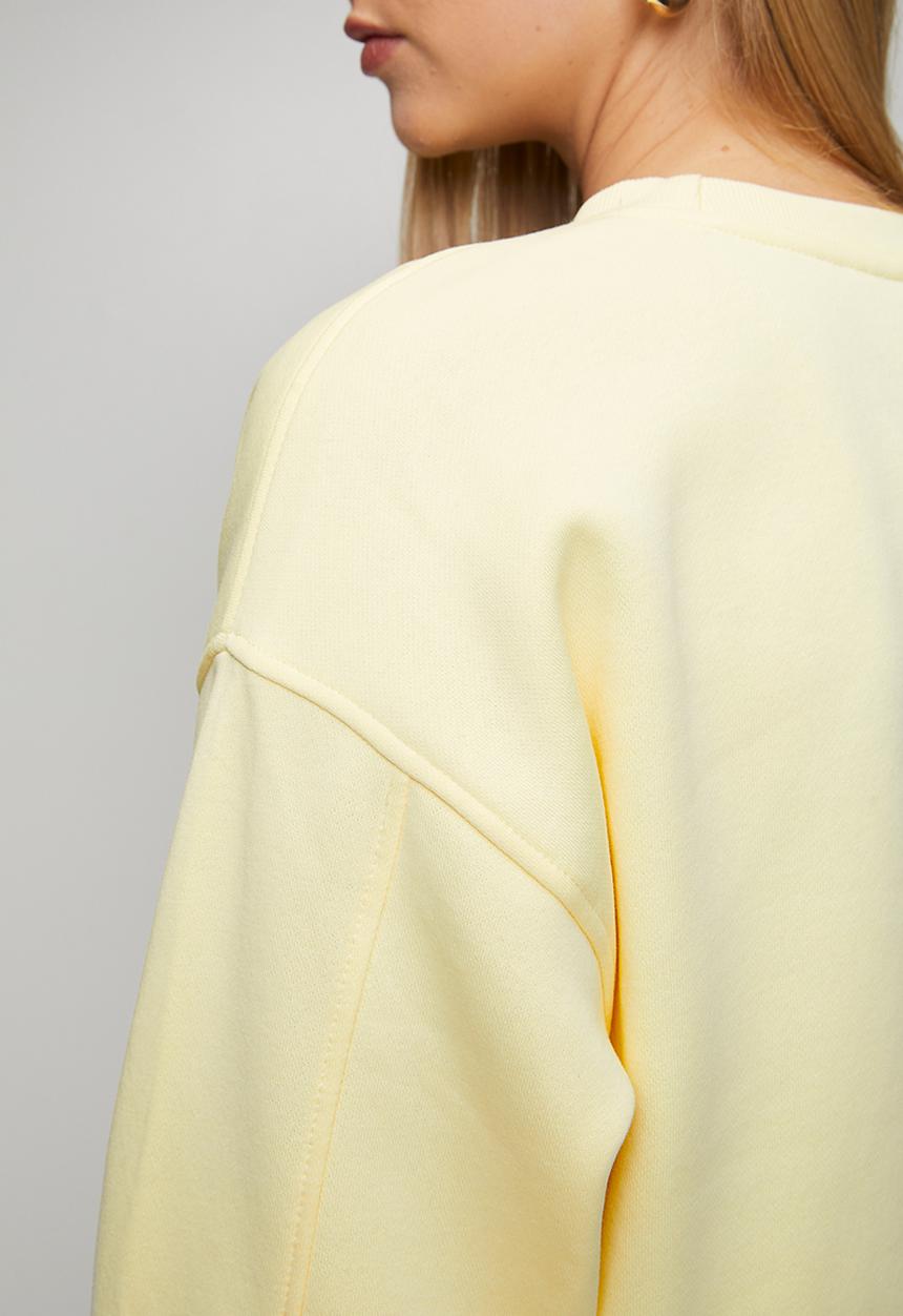 Steve Madden - Ladies clara oversized crew neck sweat - pale yellow