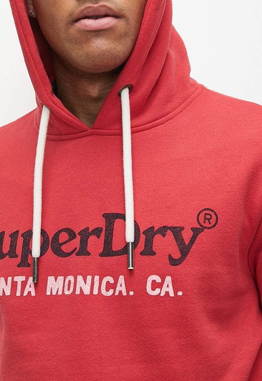 Superdry. - Venue Duo Logo Hoodie - Ferra Red Marl