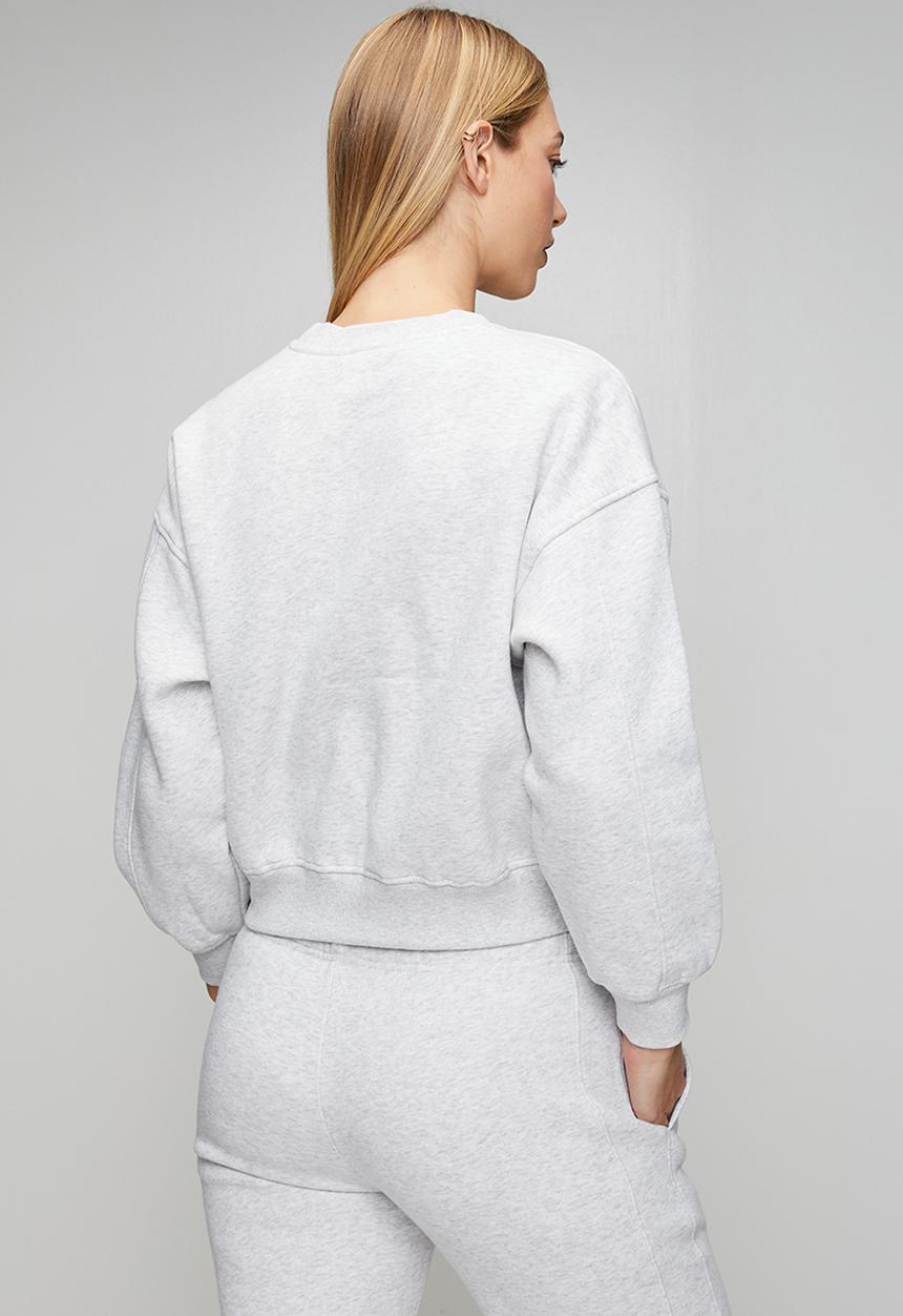 Steve Madden - Ladies clara oversized crew neck sweat - grey melange