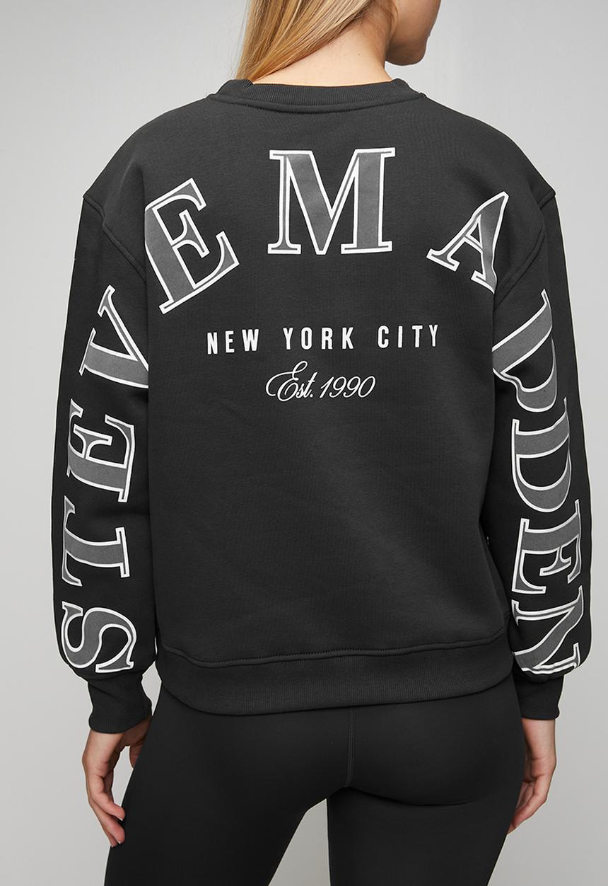Steve Madden - Ladies cheryl regular crew neck sweat - anthracite