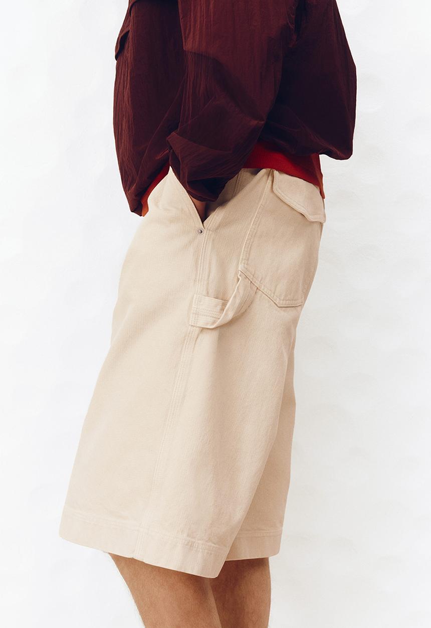 H&M - H&M Atelier: Loose fit carpenter shorts - light beige