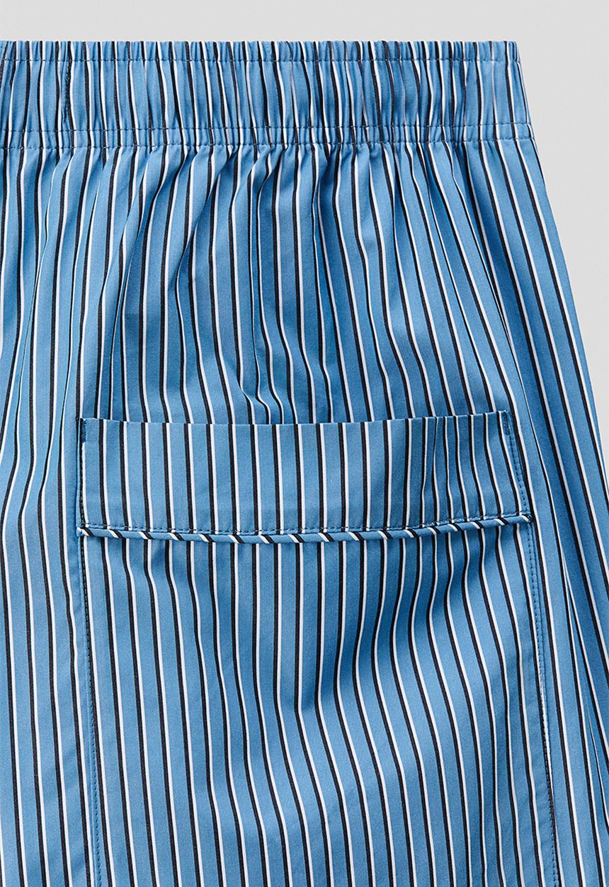H&M - H&M Atelier: Loose fit pima cotton trousers - blue/striped