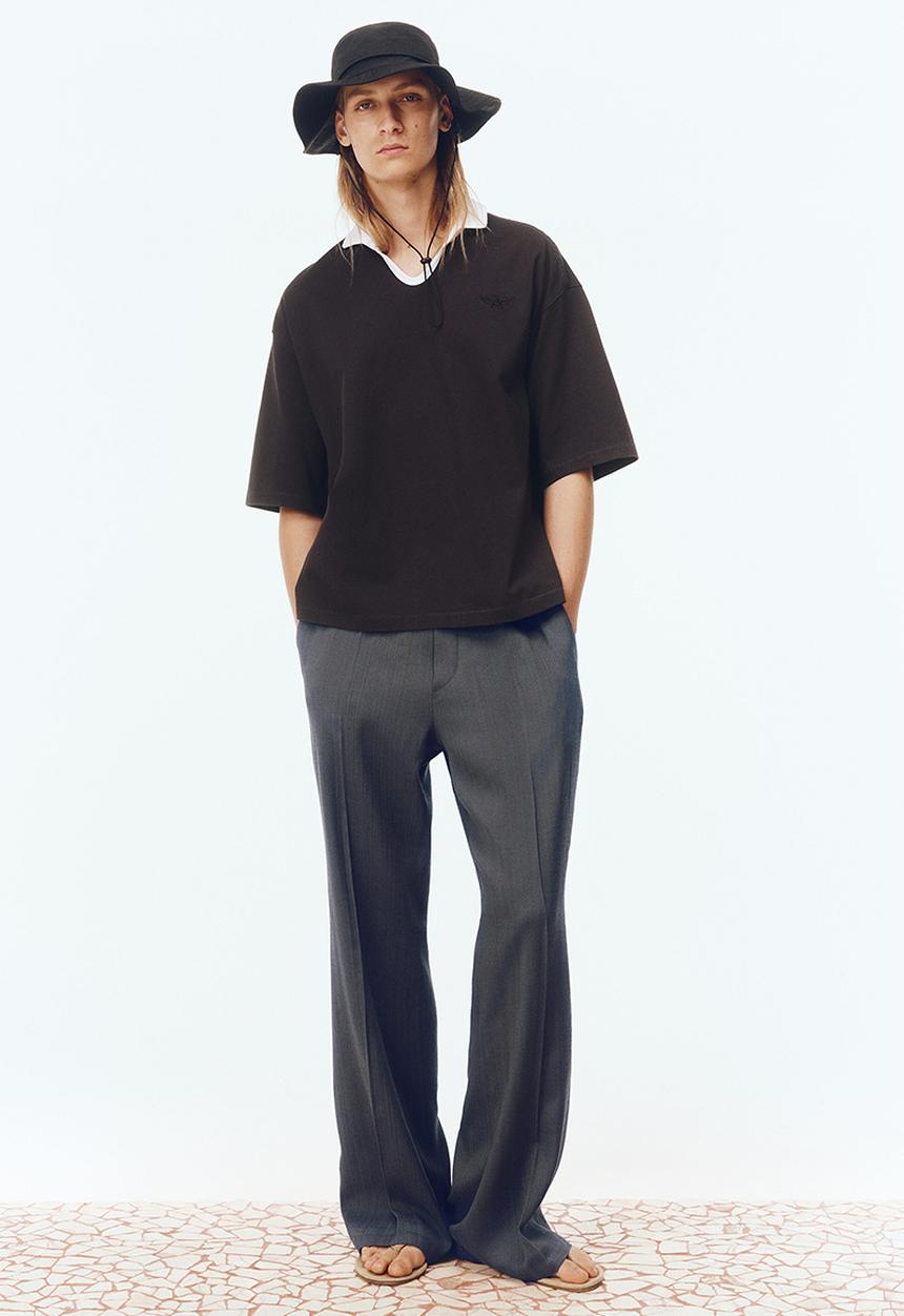 H&M - H&M Atelier: Regular fit polo shirt - black