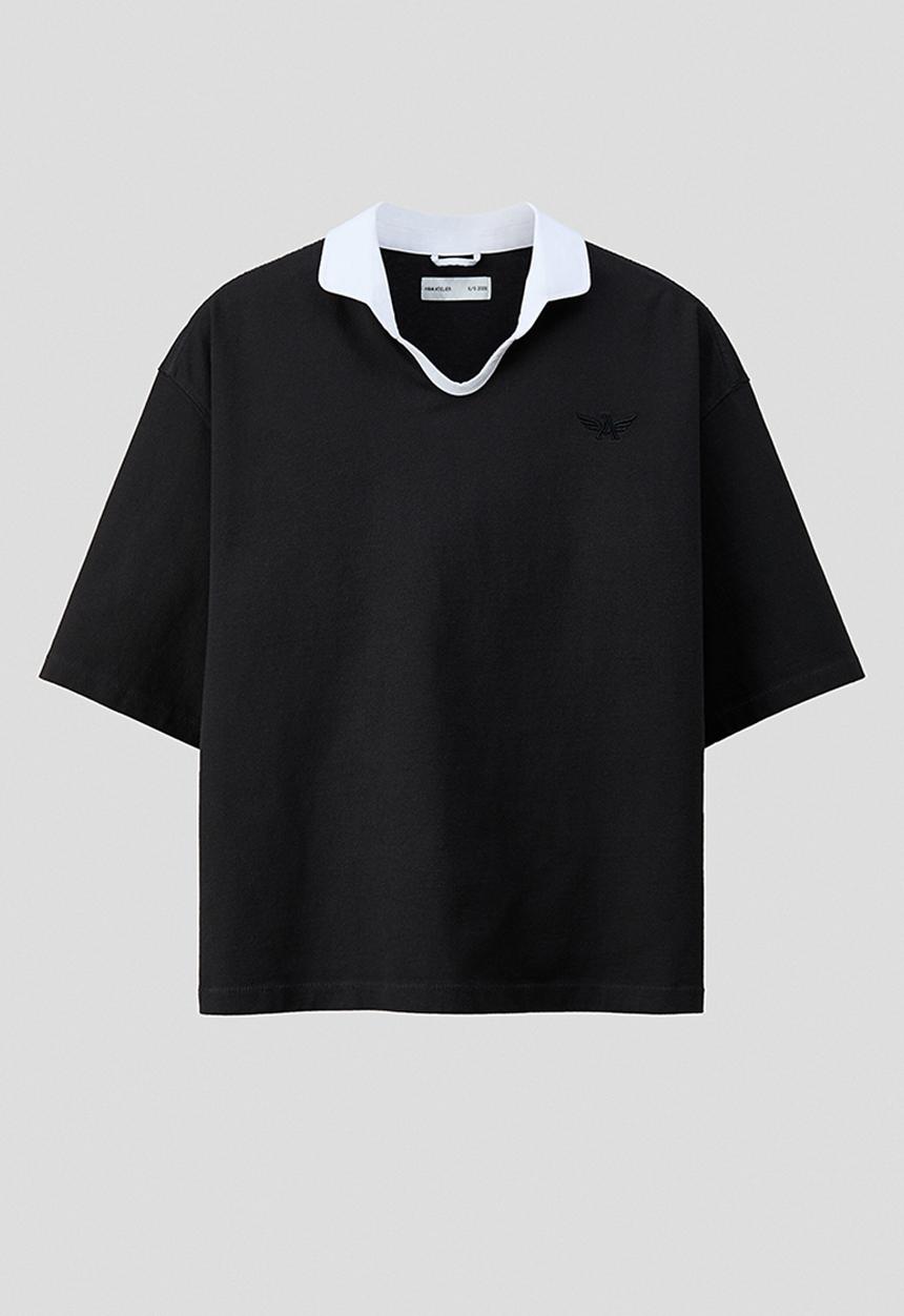 H&M - H&M Atelier: Regular fit polo shirt - black