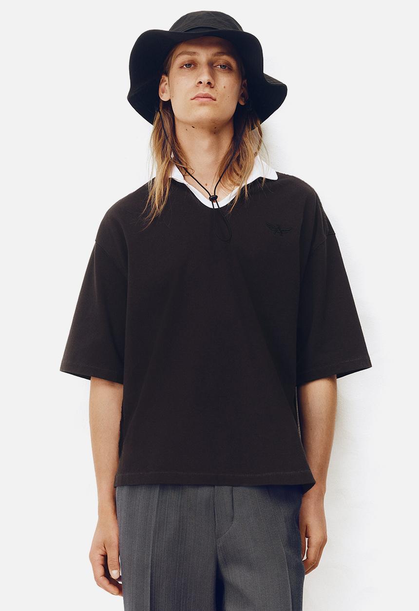 H&M - H&M Atelier: Regular fit polo shirt - black