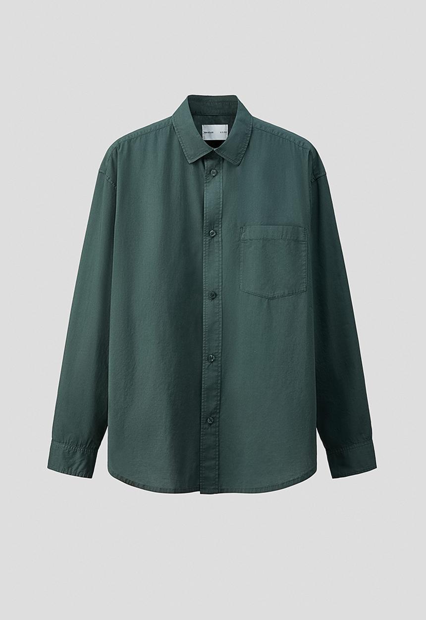 H&M - H&M Atelier: Loose fit cotton poplin shirt - dark green