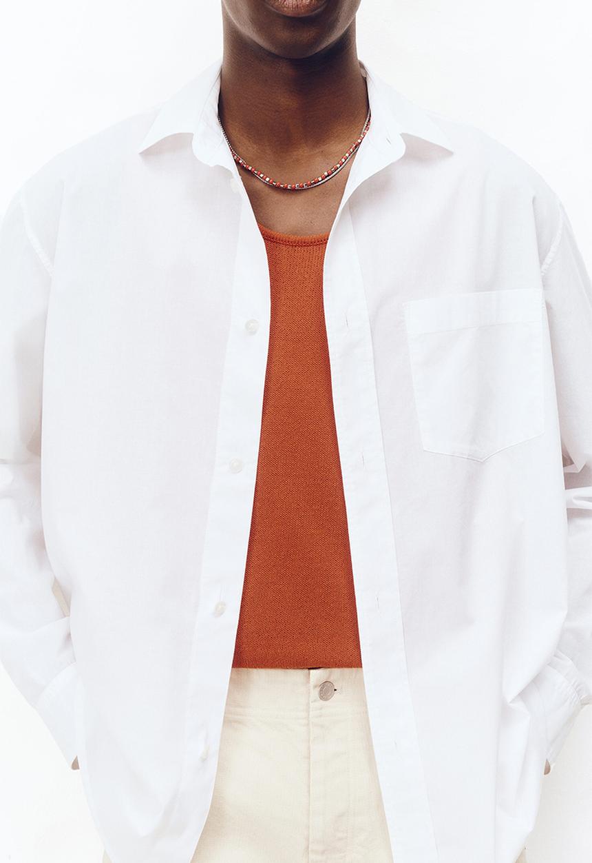 H&M - H&M Atelier: Loose fit cotton poplin shirt - white